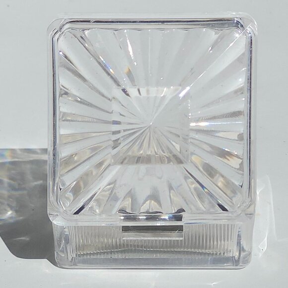 VINTAGE Acrylic Jewelry Storage Display Box Clear See Through Prism Effect - Picture 2 of 6